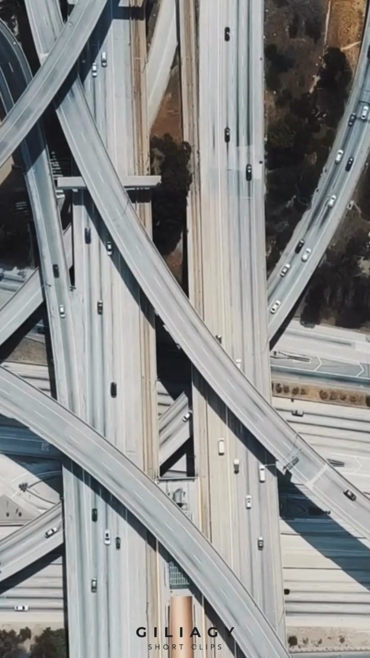 Aerial frame of a motorway interchange